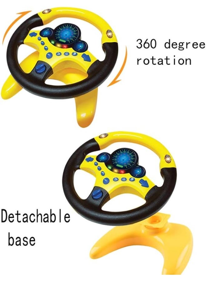 لعبة عجلة قيادة كهربائية لمحاكاة التعليم المبكر للاطفال متعددة الوظائف السيارة عالية المحاكاة مع الموسيقى والضوء القيادة التظاهرية للاولاد والبنات - Image 3